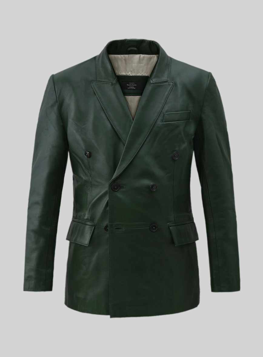 Vintage Green Leather Blazer – StudioSuits