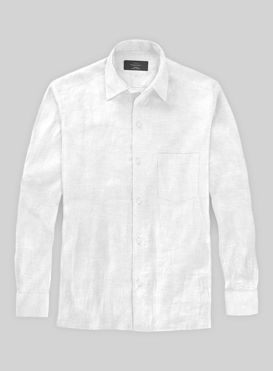 White Cotton Linen shirt – StudioSuits
