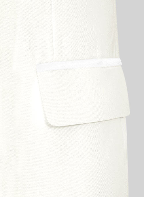 Ivory Wool Tuxedo Jacket - Satin Lapel – StudioSuits