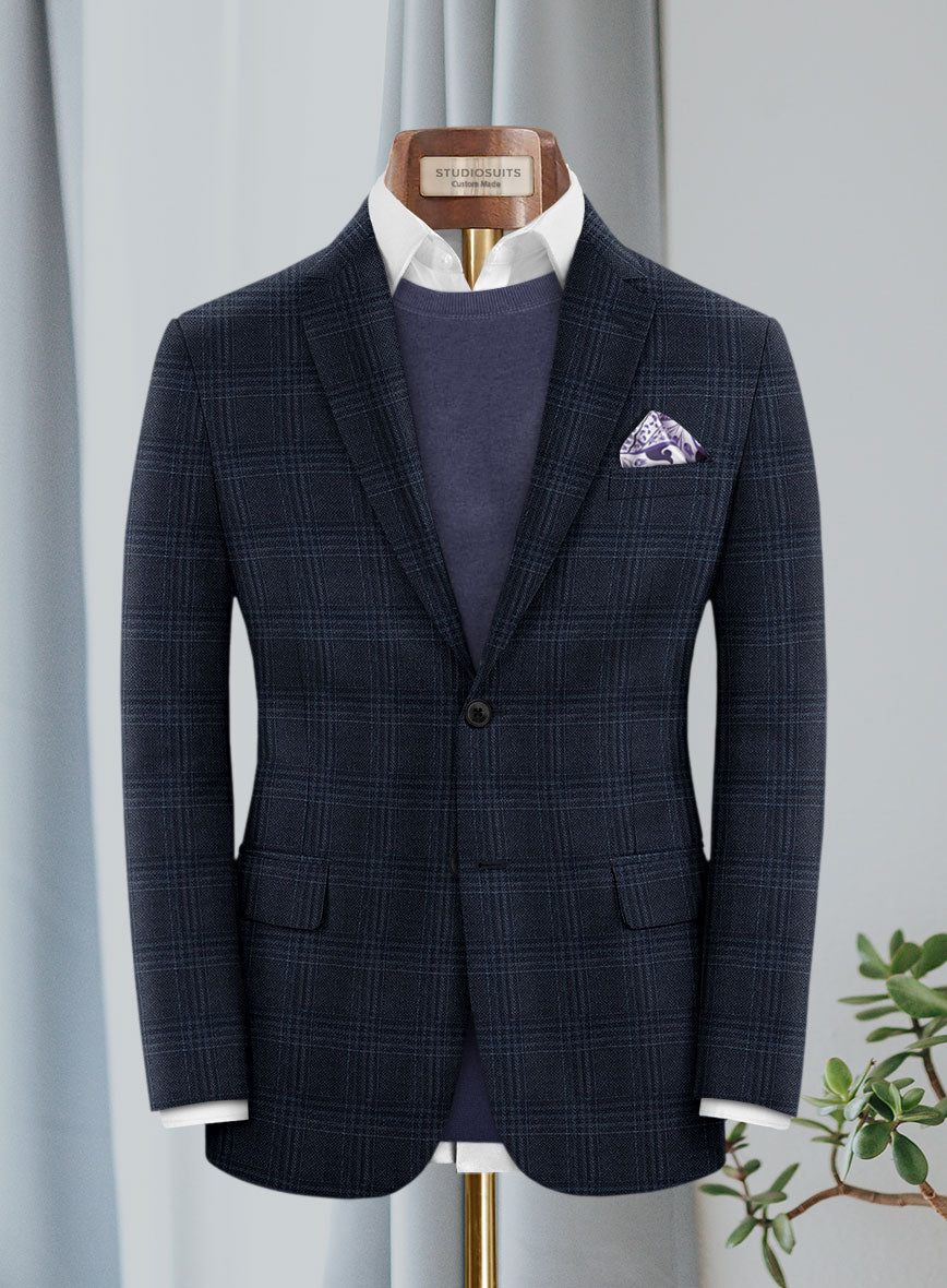 Lanificio Zegna Trofeo Blue Checks Cashmere Jacket - StudioSuits